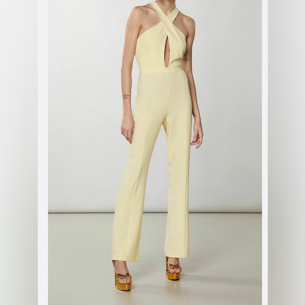 Patrizia Pepe Yellow Halter Jumpsuit